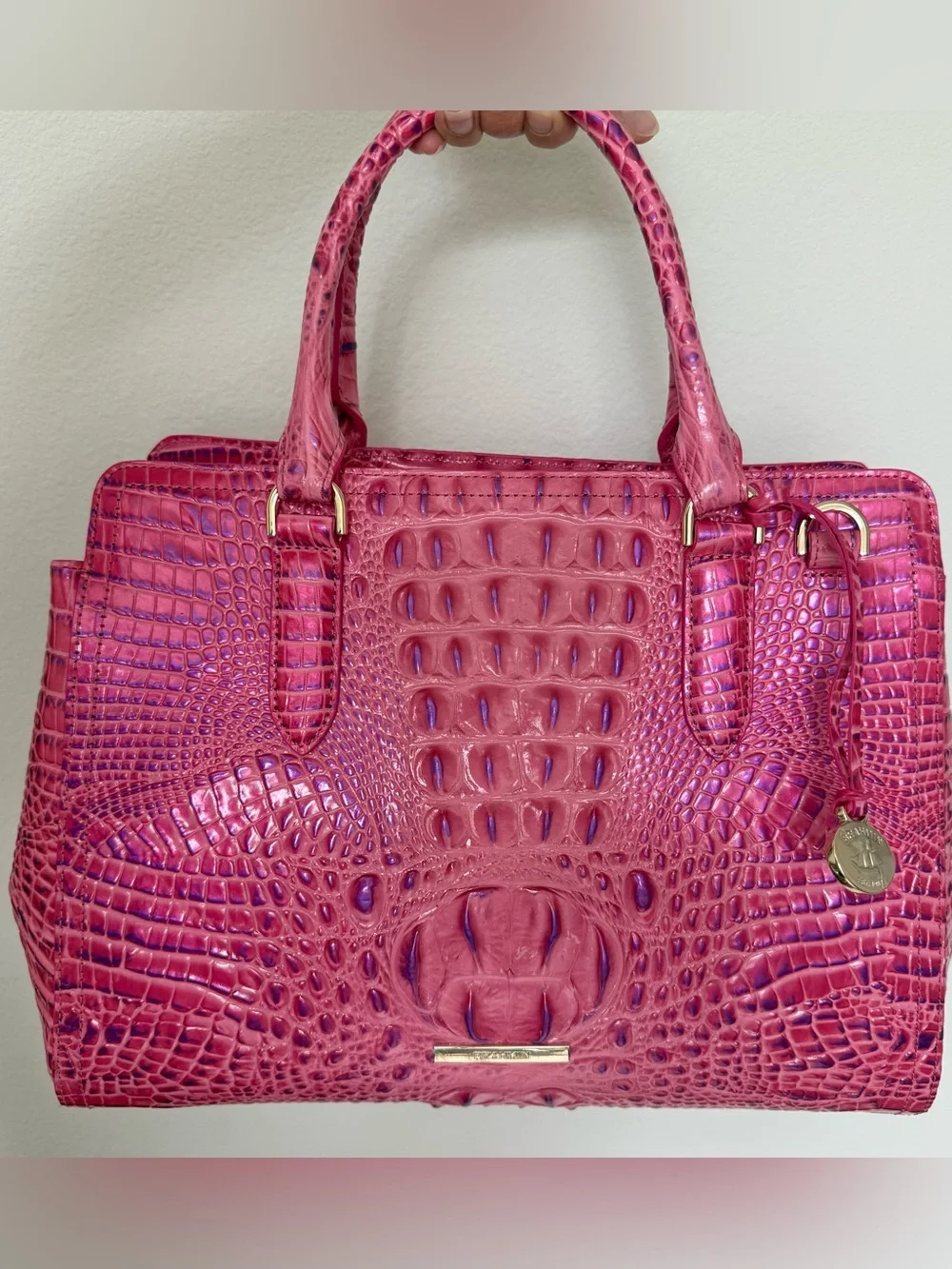 Brahmin Small Finley Phlox Pink with Purple Highlights Melbourne Leather